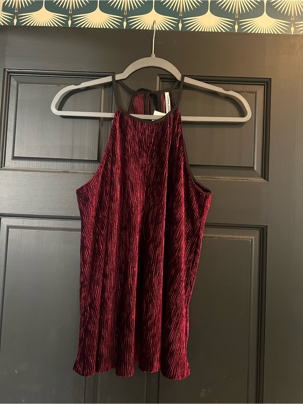 Amanda Uprichard Burgundy Sleeveless Swing Tank w/ Keyhole Detail